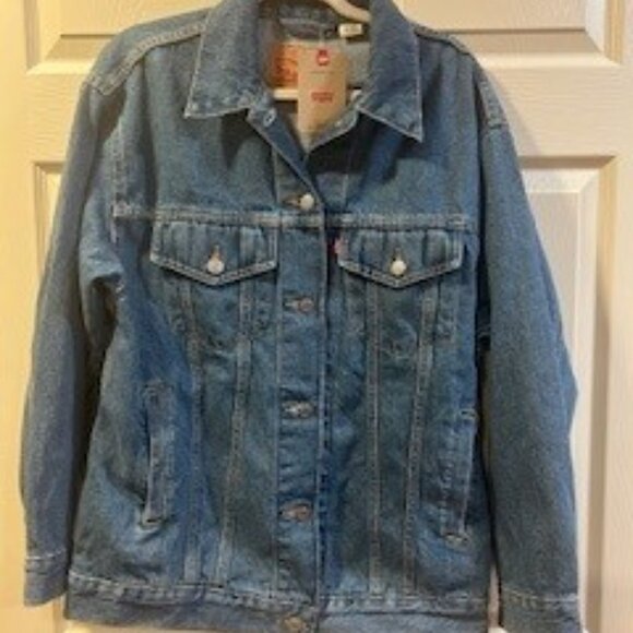 Levis Baggy Trucker Jacket Men's Size Small Blue Denim New With Tags NWT - Picture 1 of 5